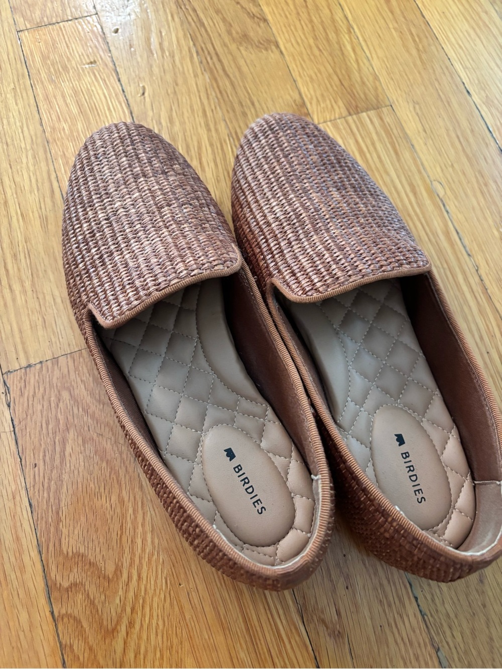 Birdies Woven Chestnut Brown Slip-On Loafers